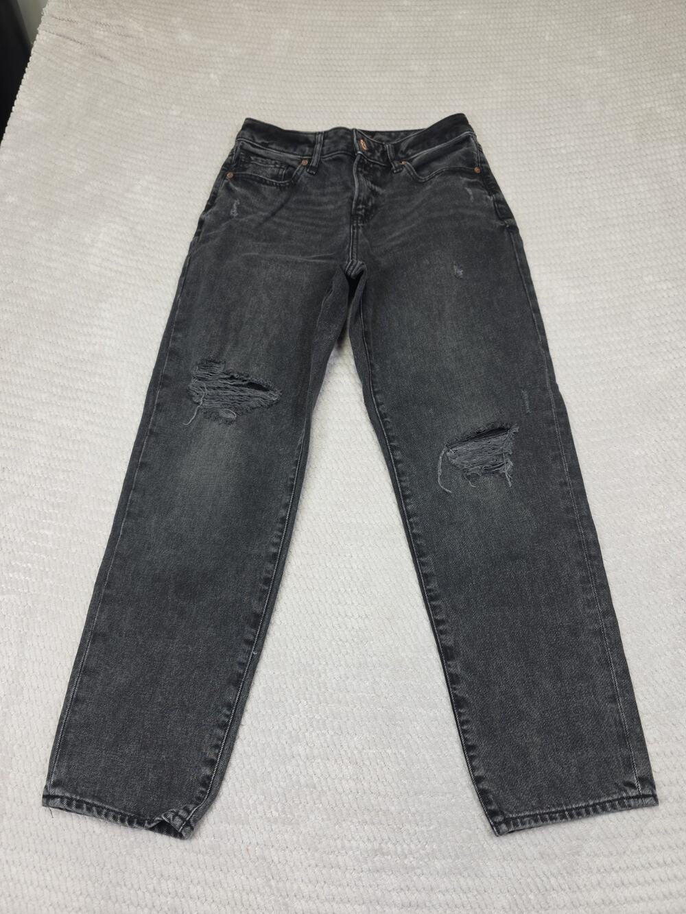 Express Jeans Womens 4 Boyfriend Low Rise Black Distressed